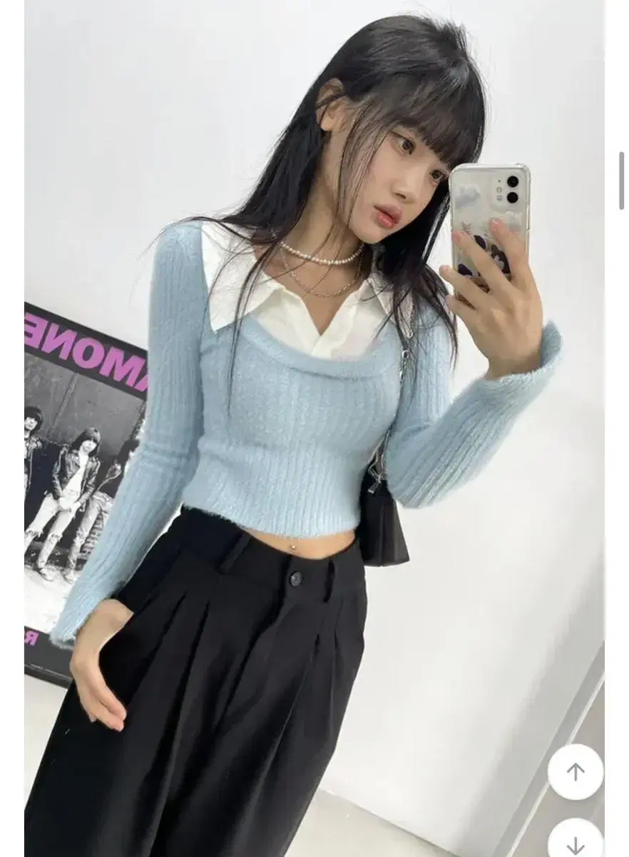 아쿠비클럽 clueless pk crop knit